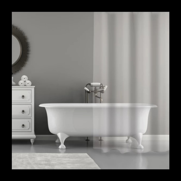 Rideau de douche PVC 180x200cm Transparent MSV