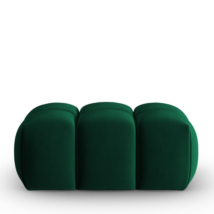 Pouf "Lorella" en velours vert bouteille