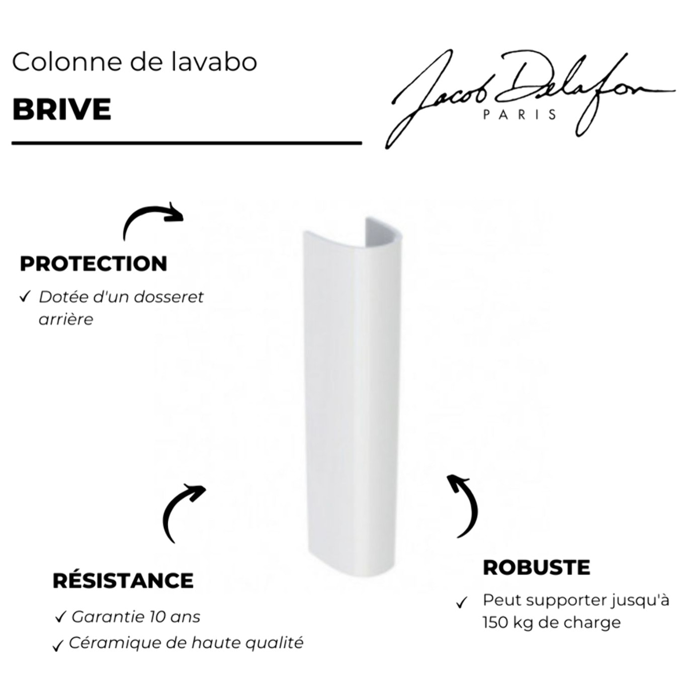 Colonne pour lavabo Brive blanc