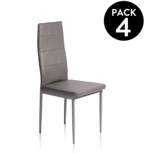 Pack 4 sillas de comedor Laia Gris oscuro