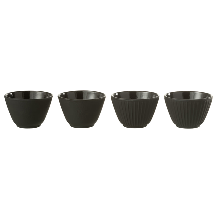 J-Line tasse - métal - noir - 2 boîtes de 2 pièces