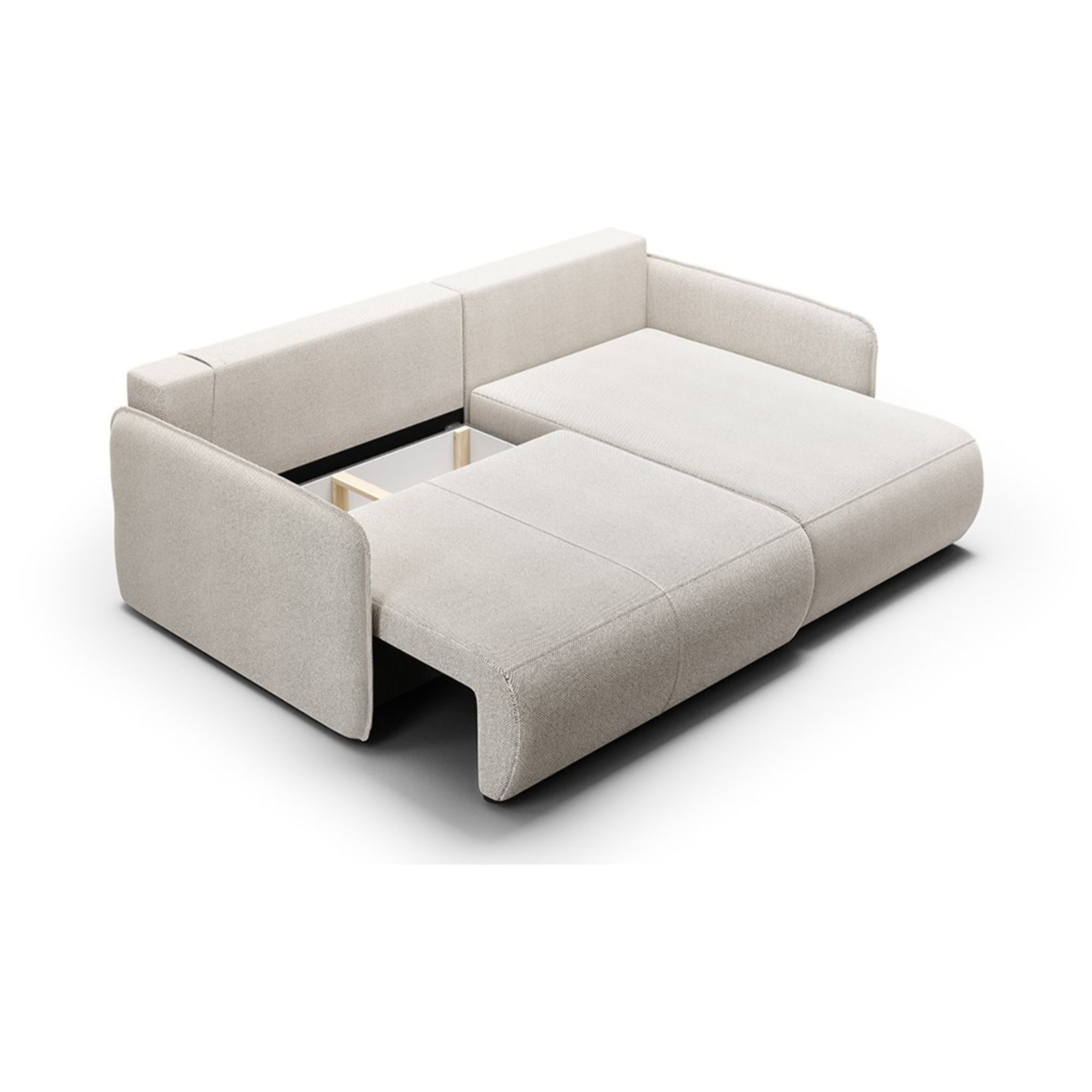 MILO - Canapé d'angle droit 4 places en tissu taupe