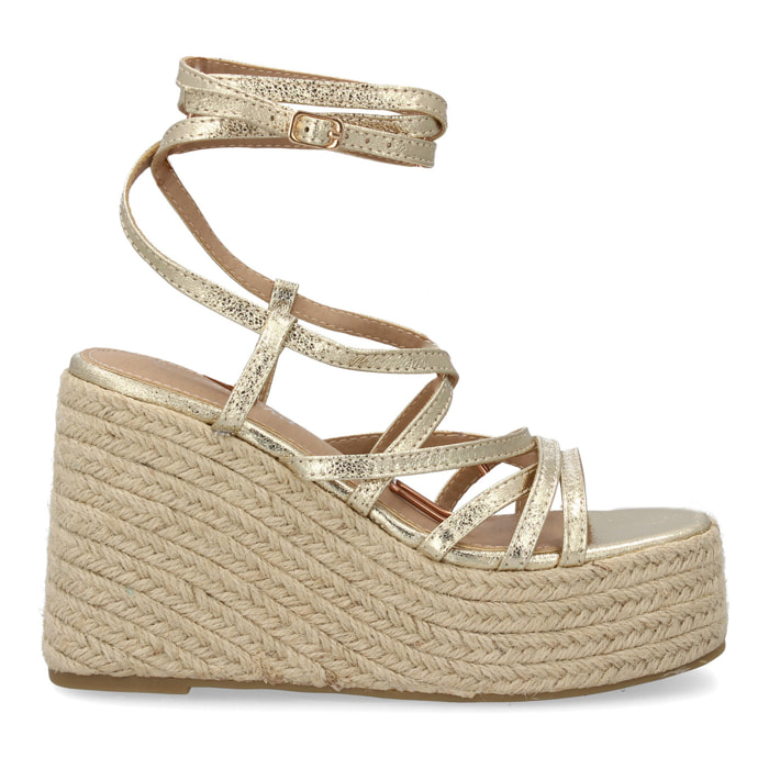 Sandalia romana cuña alta plataforma para mujer