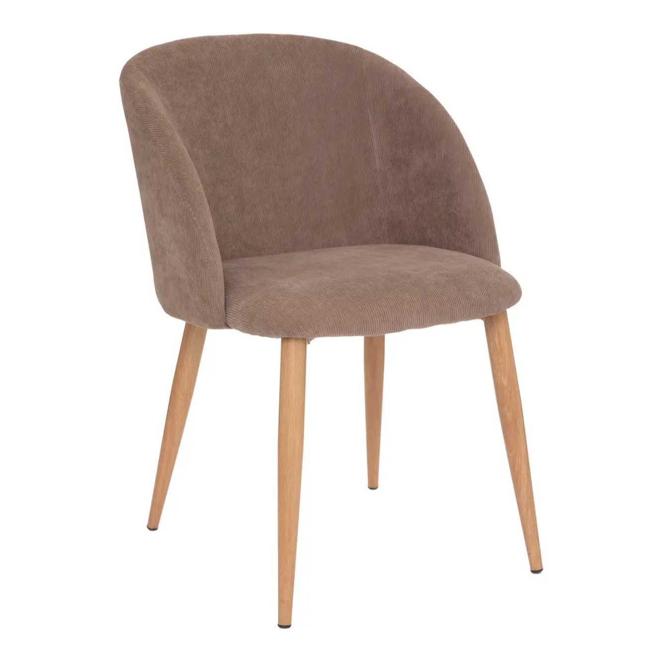 Chaise "Celeste" velours côtelé gris taupe