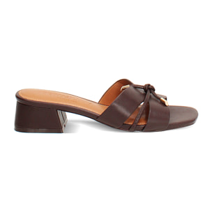 Mules open toe testa di moro tacco 4 cm