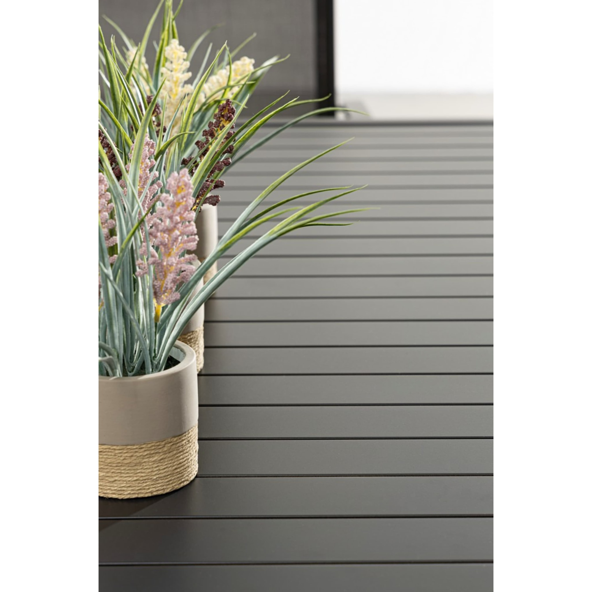 Tavolo da giardino HILDE in alluminio antracite verniciato a polvere, 150×80 cm