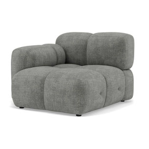 Grace - module d'assise gauche en velours texturé - Gris