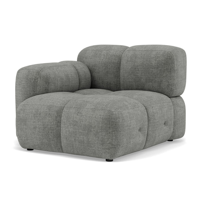 Grace - module d'assise gauche en velours texturé - Gris
