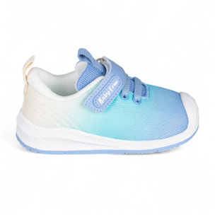 DEPORTIVA BAREFOOT BABY FREE TEXTIL BLANCO - AZUL