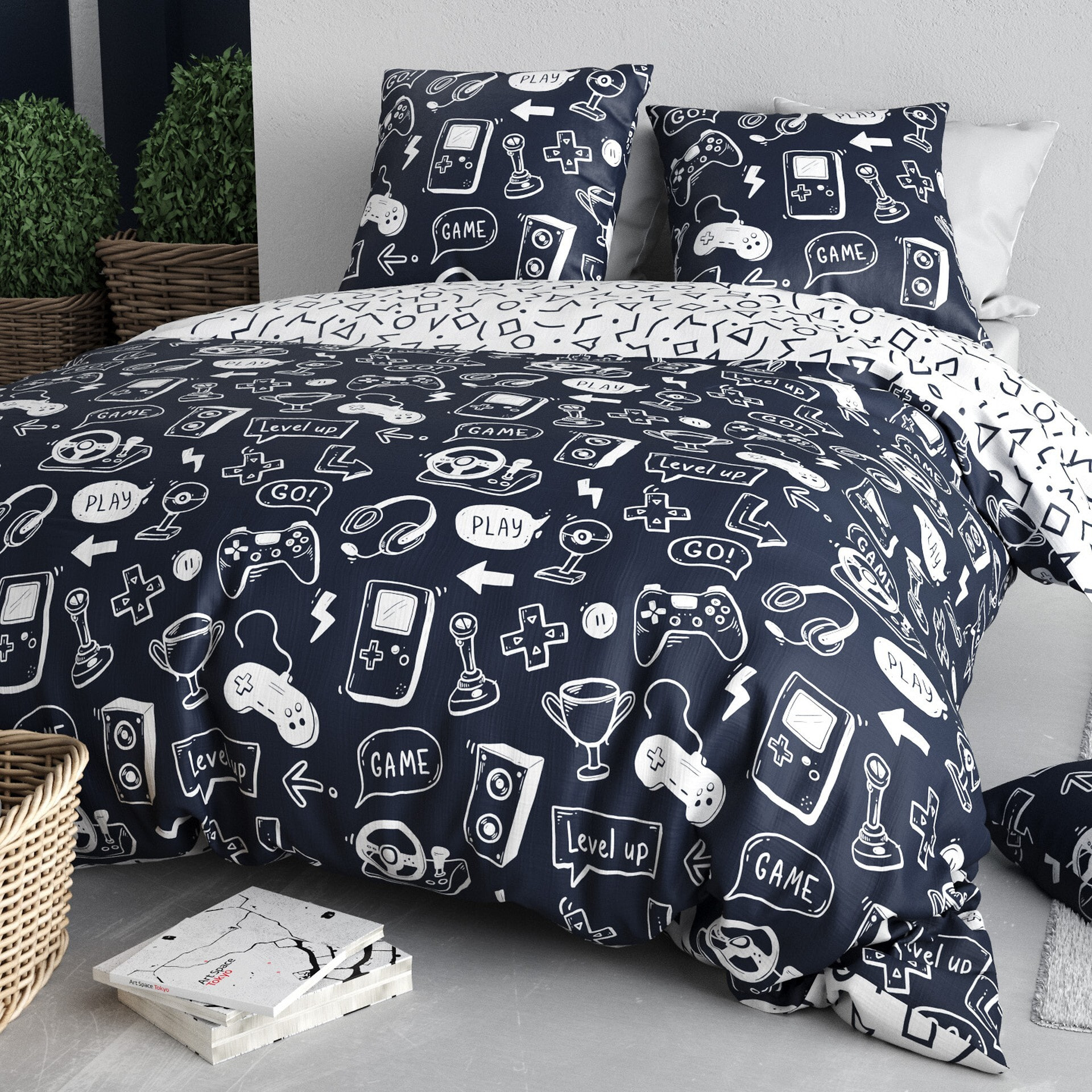 Parure Housse De Couette 2pcs 100% Coton 57 Fils GEEK