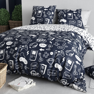 Parure Housse De Couette 2pcs 100% Coton 57 Fils GEEK