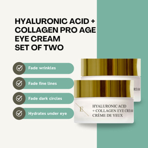Crema para ojos Pro Age con ácido hialurónico y colágeno 2x 30 ml