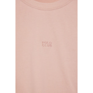 Maglietta color nude Danae con logo ricamato