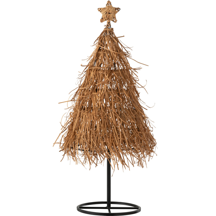 J-Line décoration sapin de Noël Etoile - rotin - naturel - large