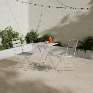 Mesa de Jardín Plegable Perla de Metal en Gris