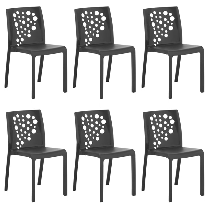 Set seis sillas cocktail antracita