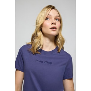 Maglietta Tori blu oceano con logo Minimal Combo Polo Club