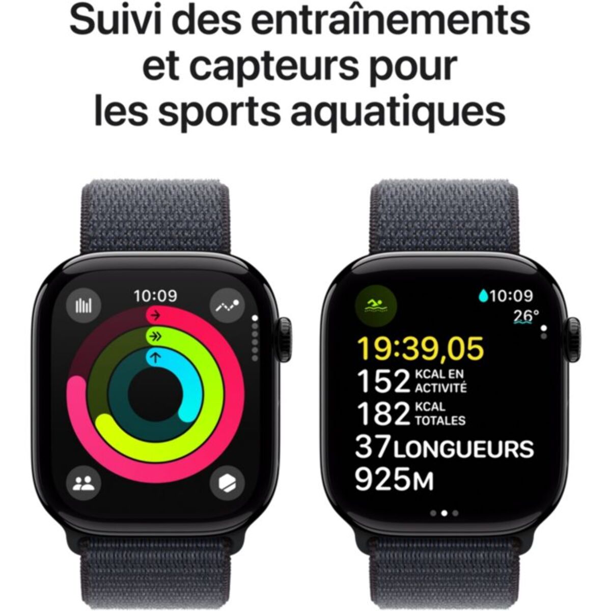 Montre connectée APPLE WATCH Serie 10 46mm Alu/Noir Loop