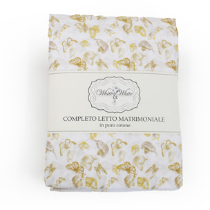 TESS HOME COLLECTION Completo letto matrimoniale Farfalle in Puro Cotone