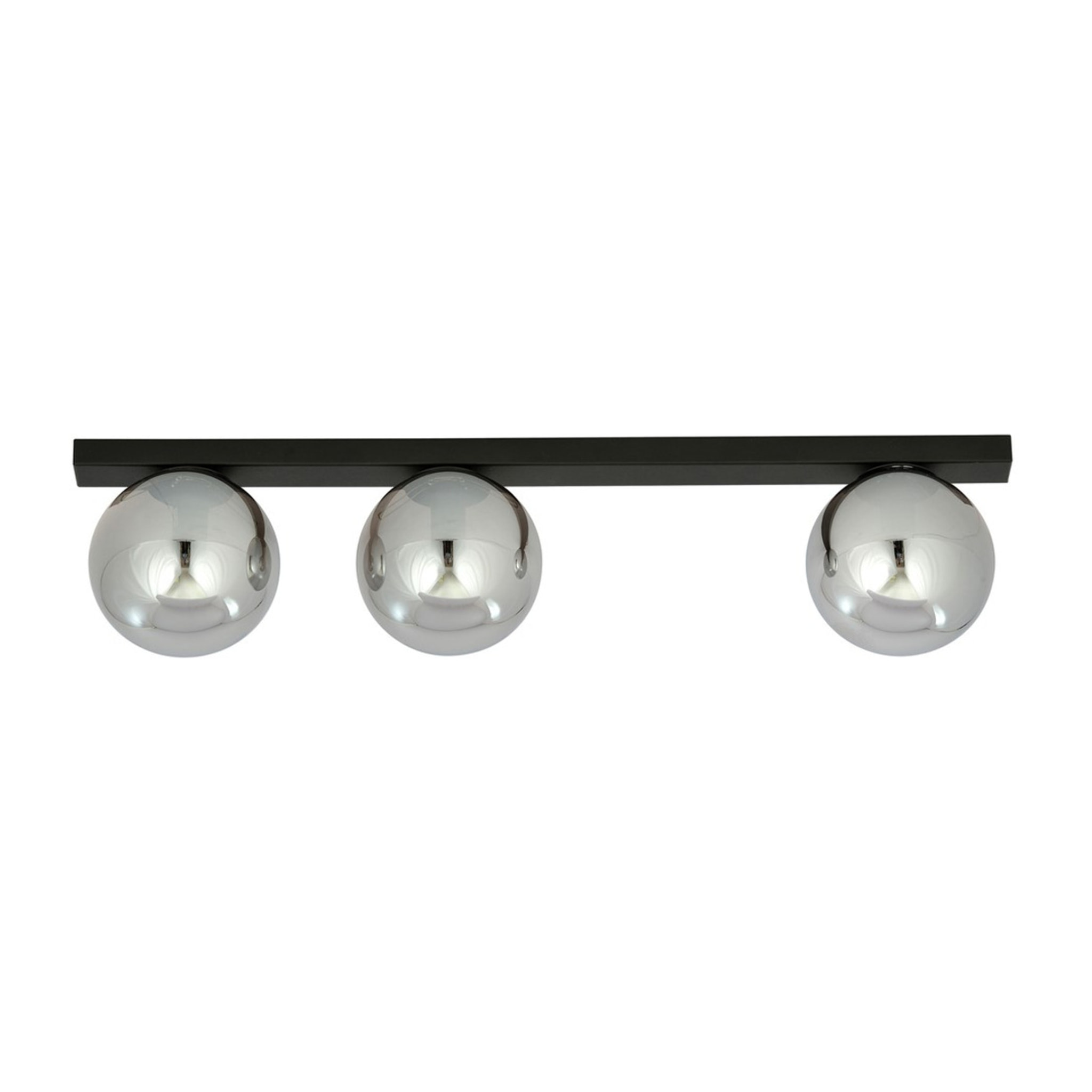 Lampada a sospensione FIT in acciaio nero con diffusori in vetro grafite