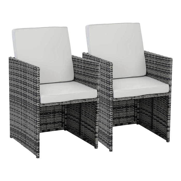 Lot de 2 fauteuils Chicago - "Florida" - Gris