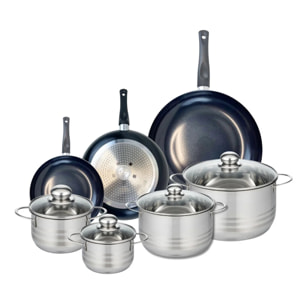 Ensemble de 3 Poêles de cuisson 20, 24 et 32 cm et 4 faitouts 14, 16, 20 et 24 cm Elo Prima Brillant
