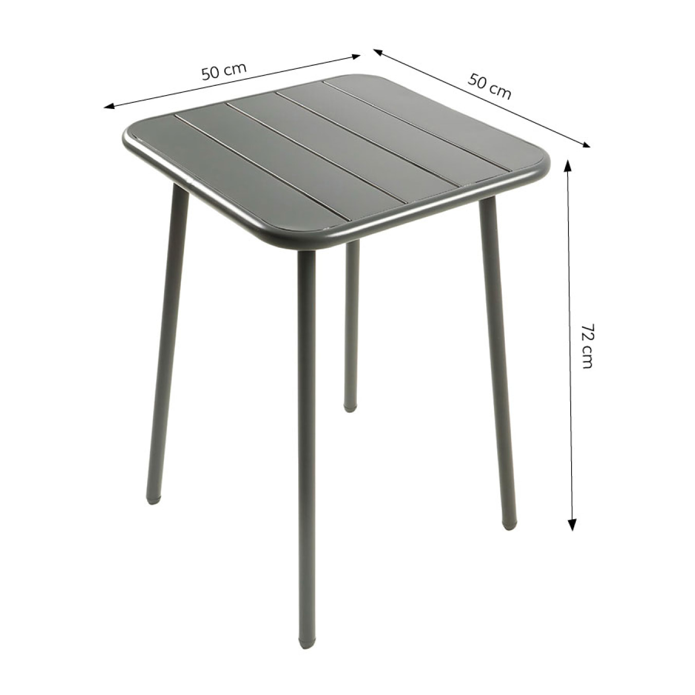 EVORA Ensemble table de jardin carrée et 2 chaises