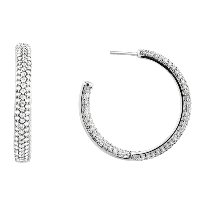 Pendientes con Circonita Brillante acabado oro 18k