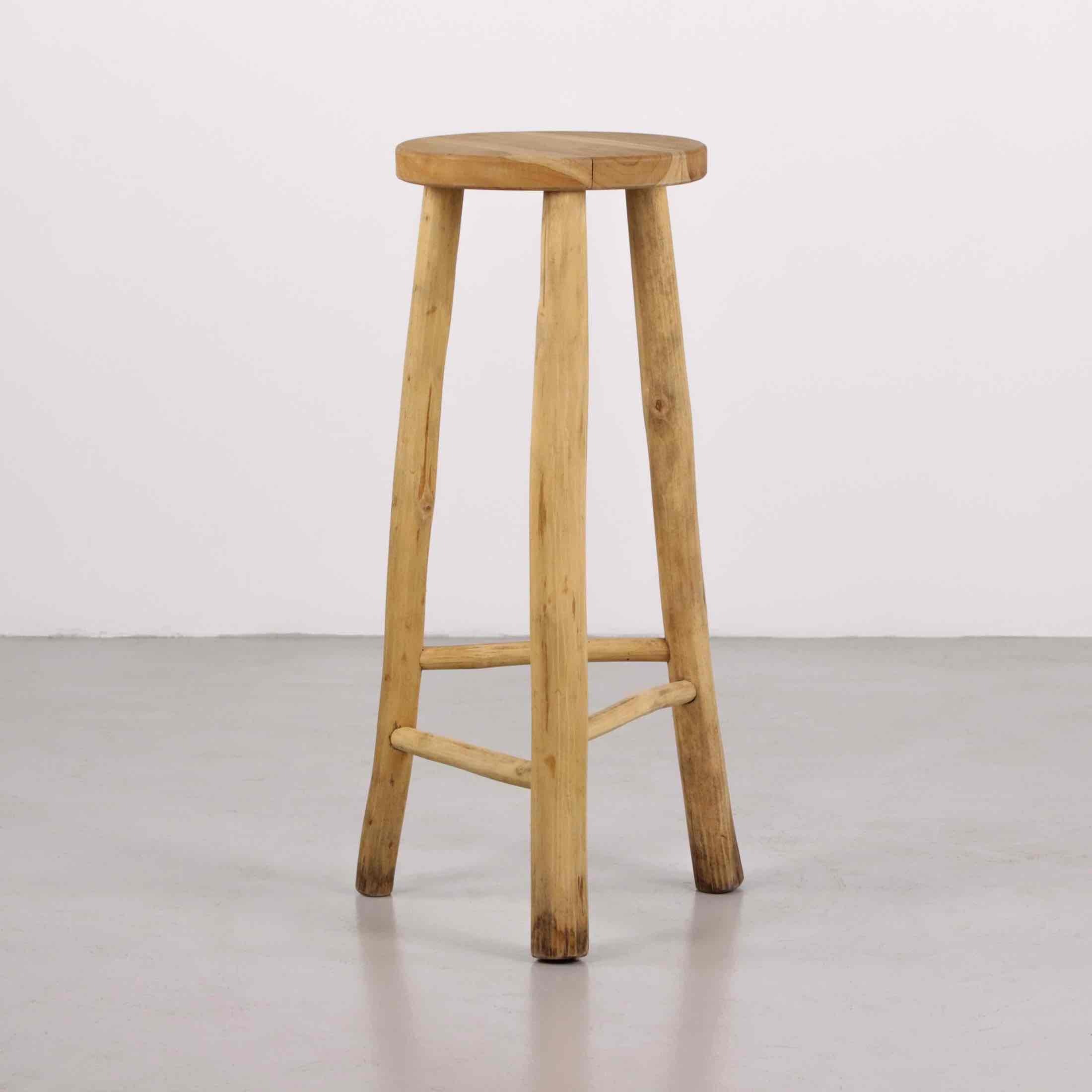 Sgabello alto in legno di teak naturale 76cm - Shein