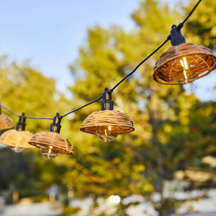 Guirlande poly rotin COTTAGE 10 LED 5.7M