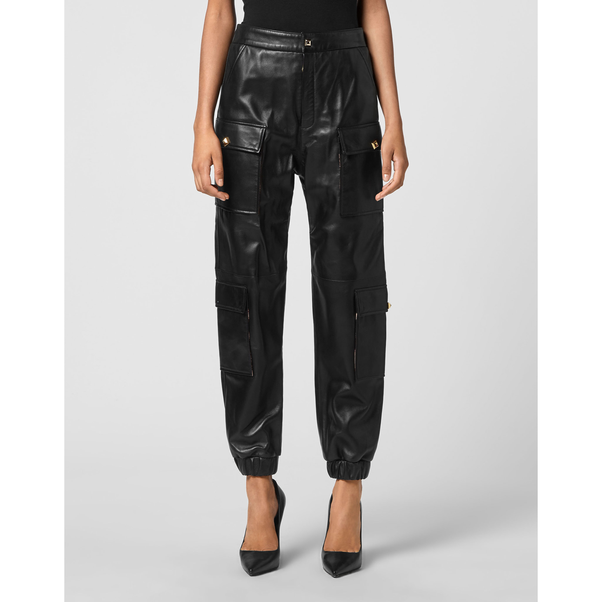 PHILIPP PLEIN Pantalones jogger de cuero