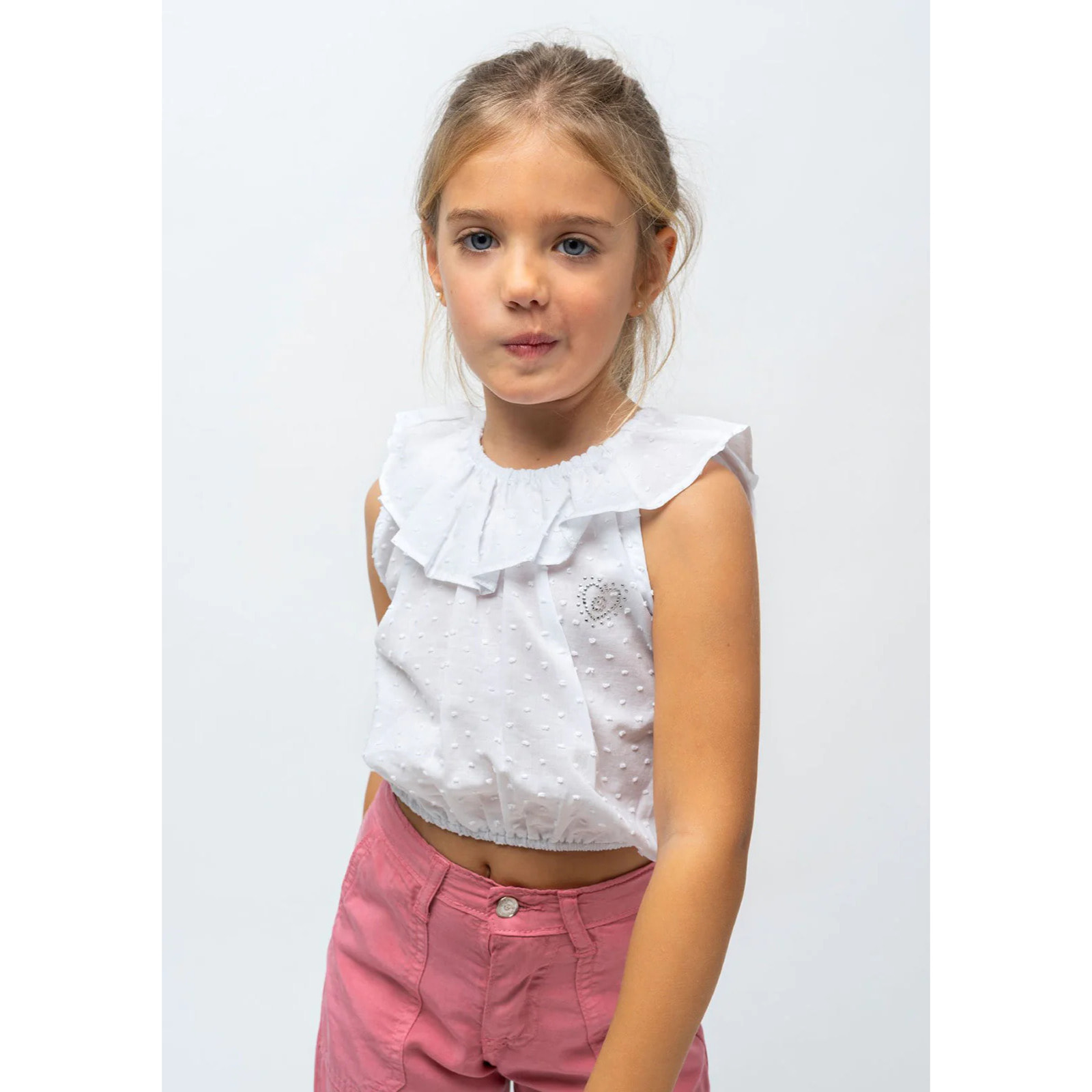 Top  con volant da bambina