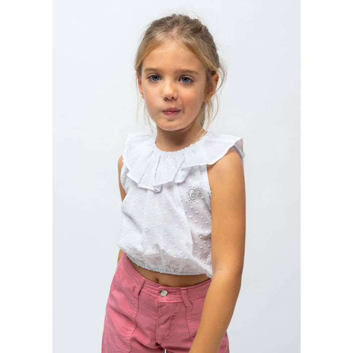 Top  con volant da bambina