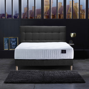 Ensemble Comète + tête de lit capitonnée - Matelas ressorts ensachés