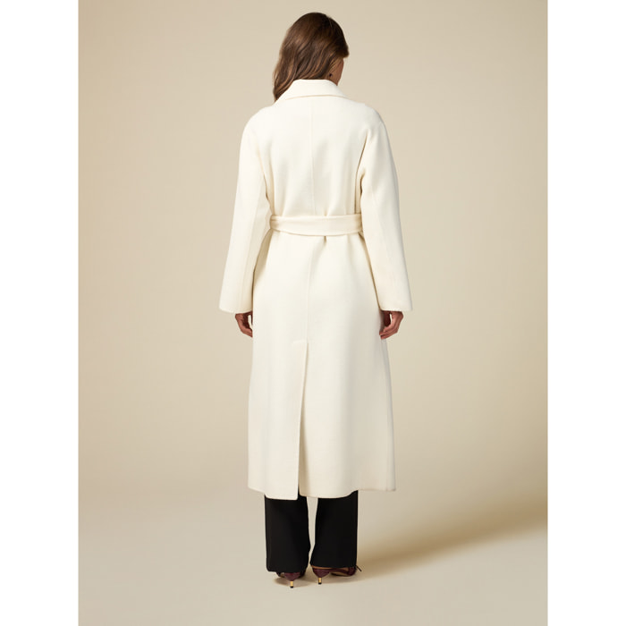 Oltre - Long coat with belt - Blanco