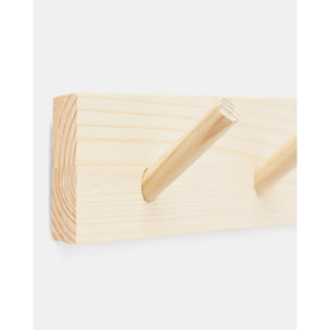 Colgador de pared de madera maciza en tono natural de 61x5cm Alto: 5 Largo: 61 Ancho: 1.4