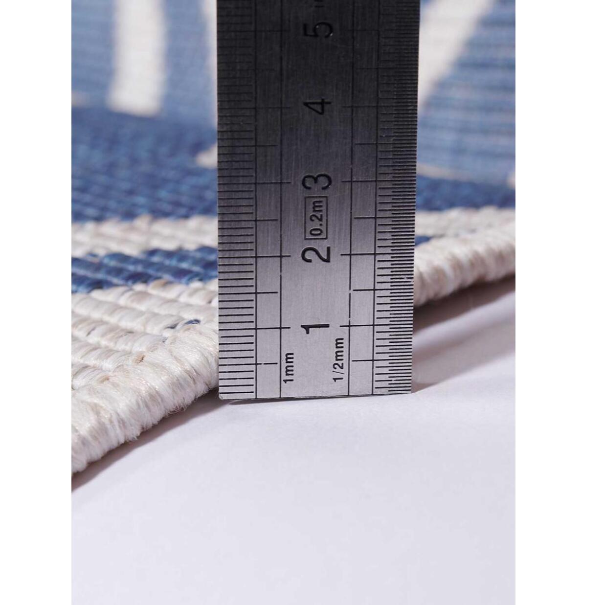 Tapis d'extérieur Reversible Kuci bleu et blanc