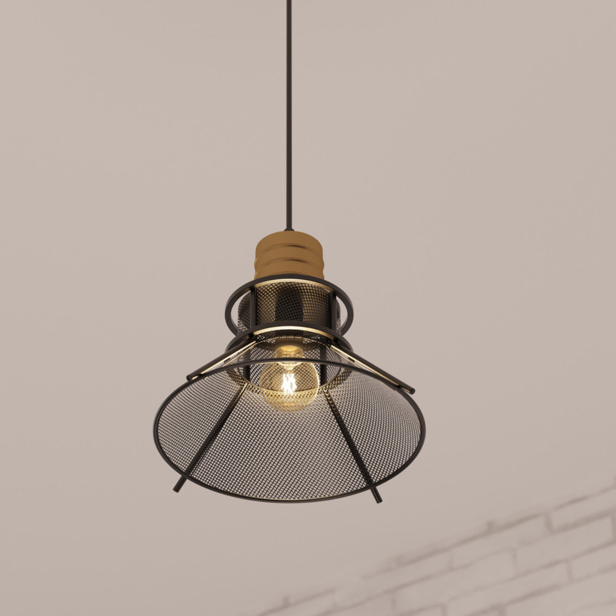 Suspension "Rodo" - métal - noir D32 cm