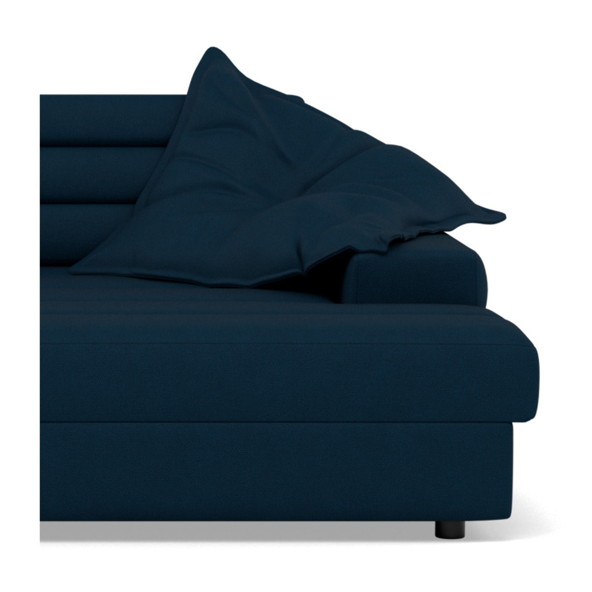 Giulia - canapé droit 4 places double méridienne - assise profonde - en tissu texturé - Bleu