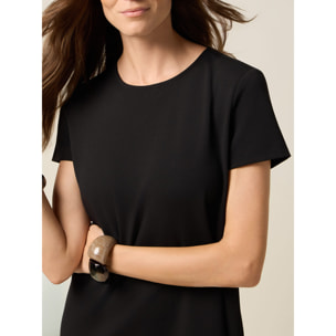 Oltre - Vestido regular en tejido fluido - Negro