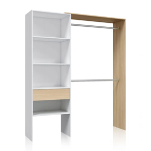 Armario Vestidor Aura Blanco Artik (Blanco Mate) - Roble Canadian