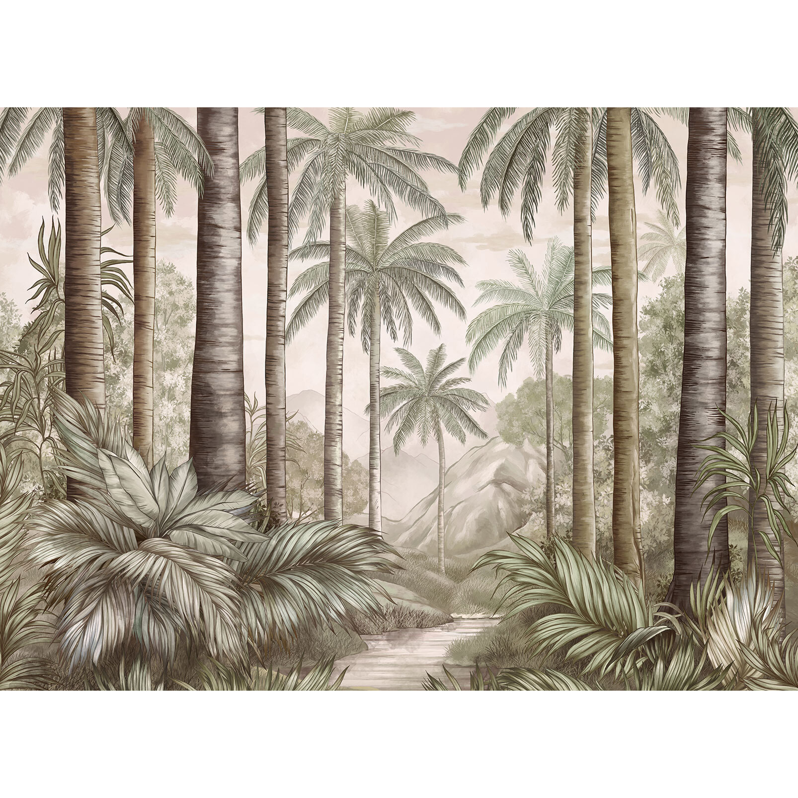 Papier peint tropical Intissé
