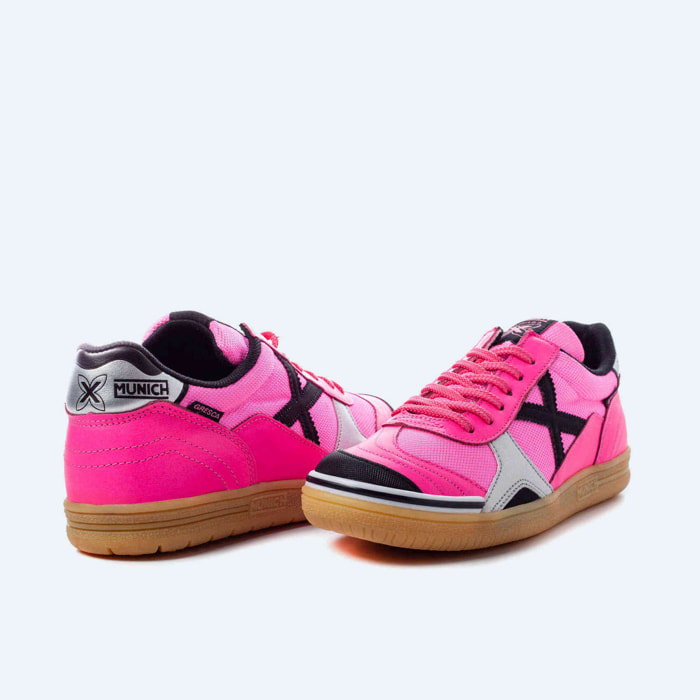 MUNICH GRESCA 10 Zapatillas fútbol sala Diseño Rosa y Plateado