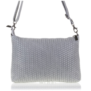 Genova Borsa a tracolla Donna.Pelle autentica Camoscio Inciso Spiga