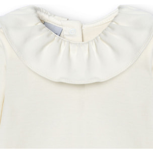 Camiseta bebé manga larga cuello volante