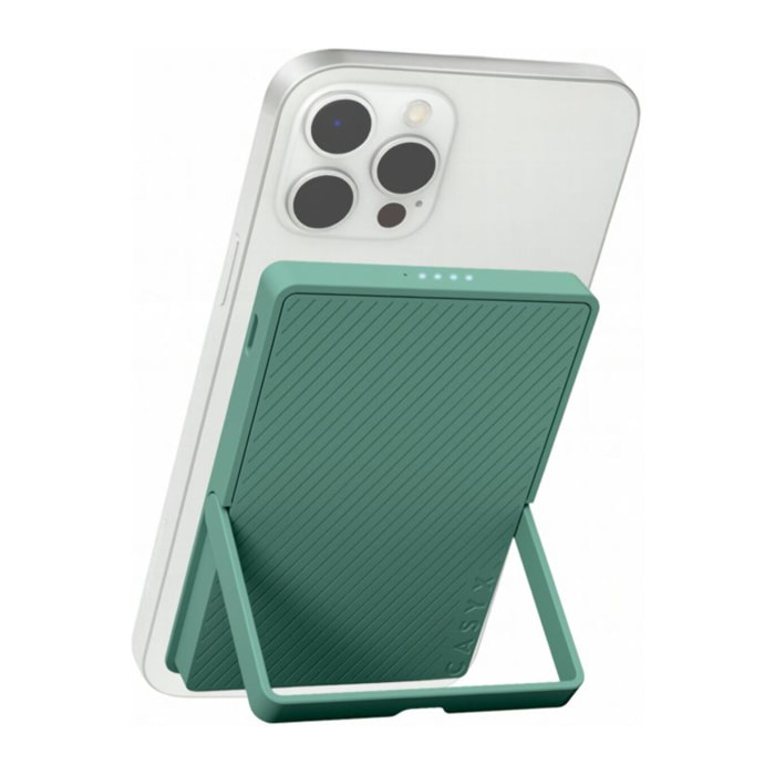 Batterie nomade CASYX 5000 mAh Qi2 MagSafe avec bequille vert