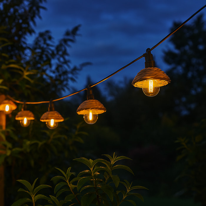 Guirlande poly rotin COTTAGE 10 LED 5.7M