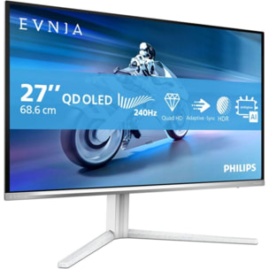 Ecran PC Gamer PHILIPS Evnia 27M2N6501L 27" QHD 240Hz QD-OLED HDR10 G-Sync Ambiglow