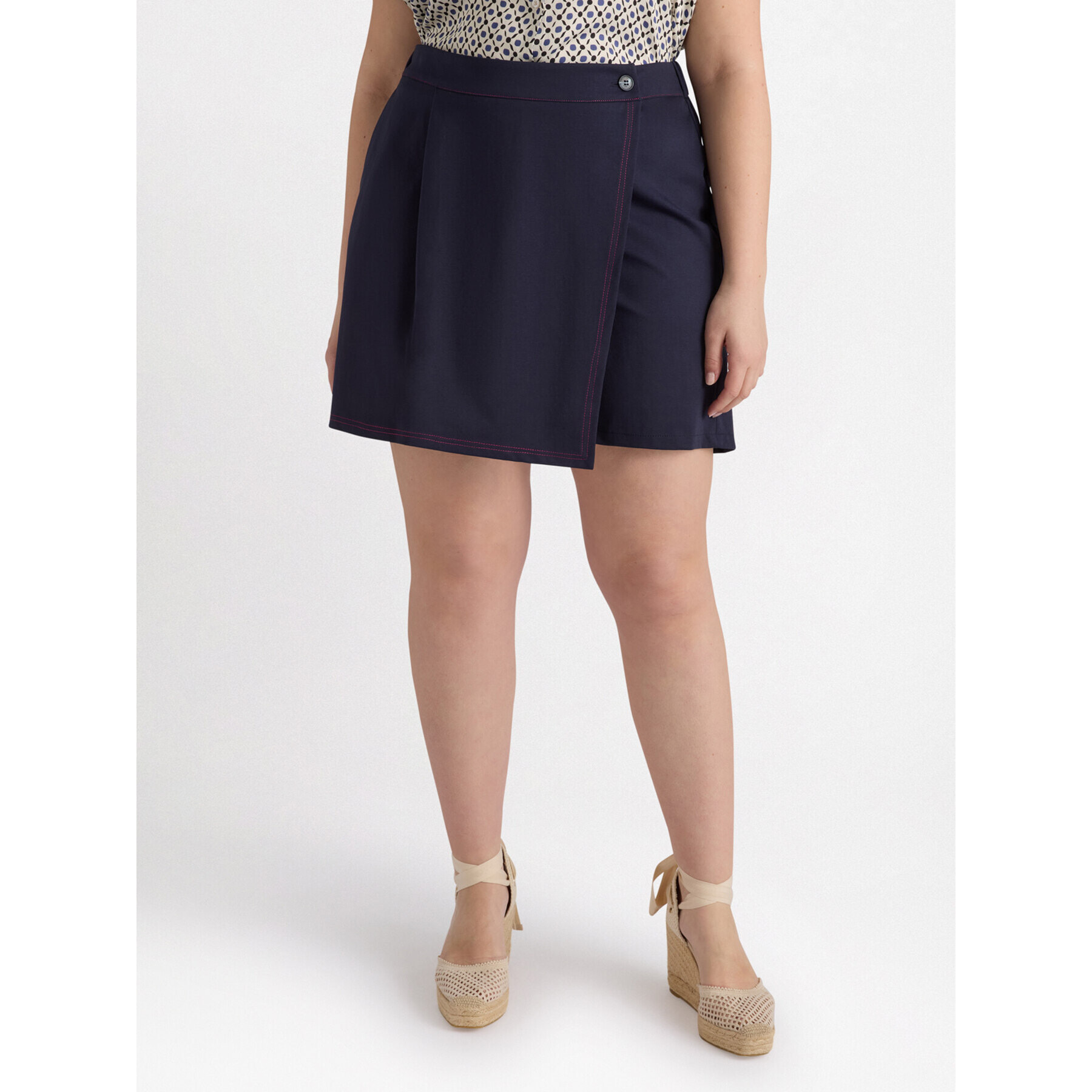 Fiorella Rubino - Falda pantalón cruzada mini - Azul