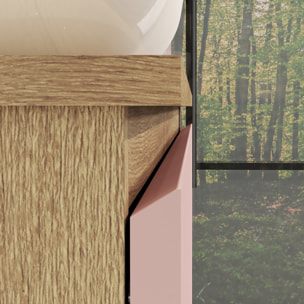 ENSEMBLE DE SALLE DE BAIN NIA | MEUBLE SUSPENDU | 100 CM ROSE | DEUX TIROIRS |LAVABO SUR PLAN | MIROIR NON INCLUS | MEUBLE MONTÉ | ALDAY